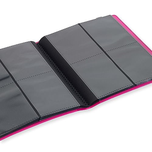 Vault X 4 Pocket Pink Strap Binder – Holds 160 Trading Cards with Side-Loading Pages