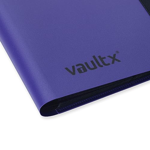 Vault X 4 Pocket Strap Binder – Holds 160 Standard Trading Cards, Purple, Side-Loading Pages