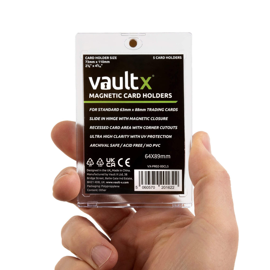 Vault X 75pt Magnetic Card Holders (5 Pack) – Clear UV-Protective One-Touch Cases