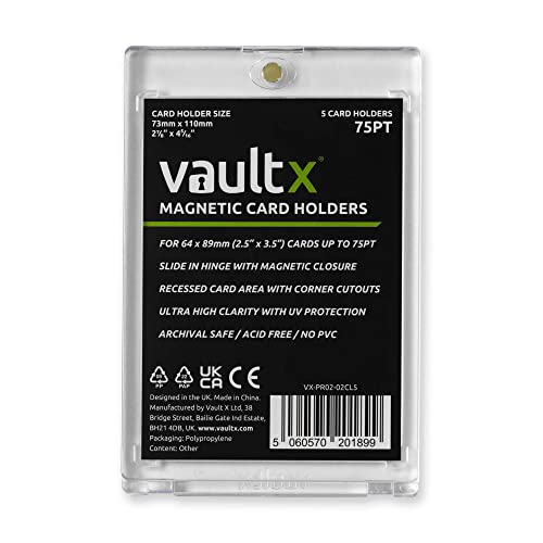Vault X 75pt Magnetic Card Holders (5 Pack) – Clear UV-Protective One-Touch Cases