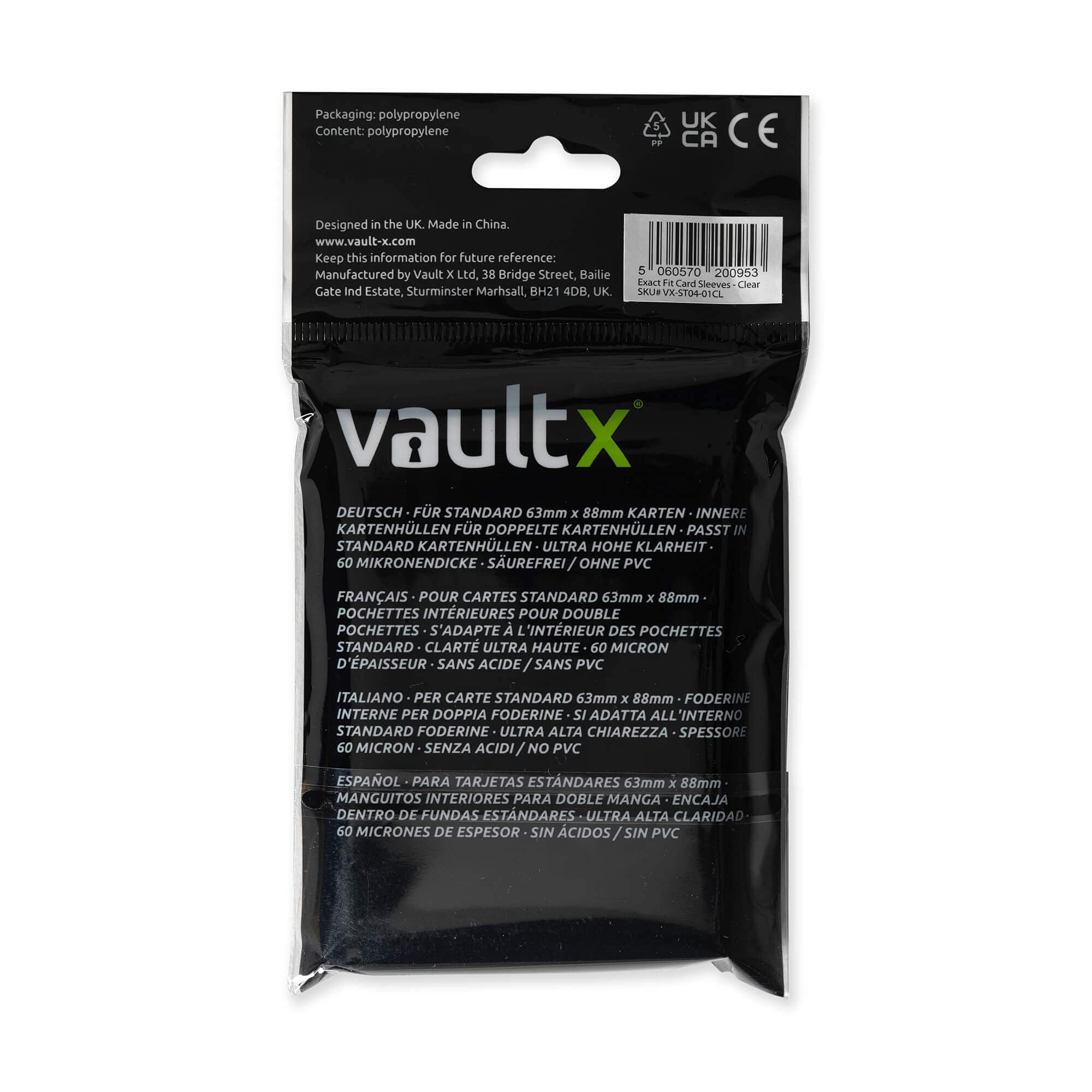Vault X Exact Fit Sleeves (200 Pack) – Premium Clear Inner Sleeves for Trading Cards