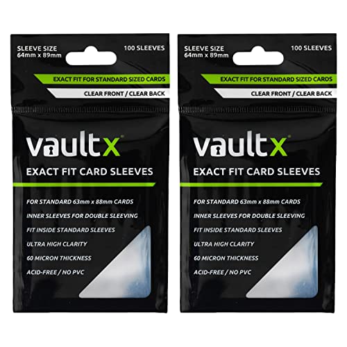Vault X Exact Fit Sleeves (200 Pack) – Premium Clear Inner Sleeves for Trading Cards
