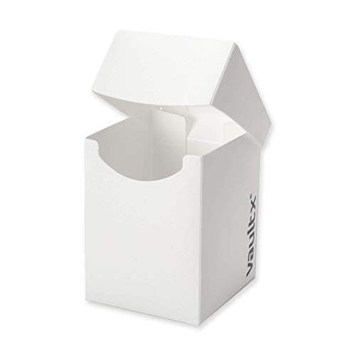 Vault X Large Deck Box with 150 Black Sleeves, Fits 100+ Sleeved Cards, White