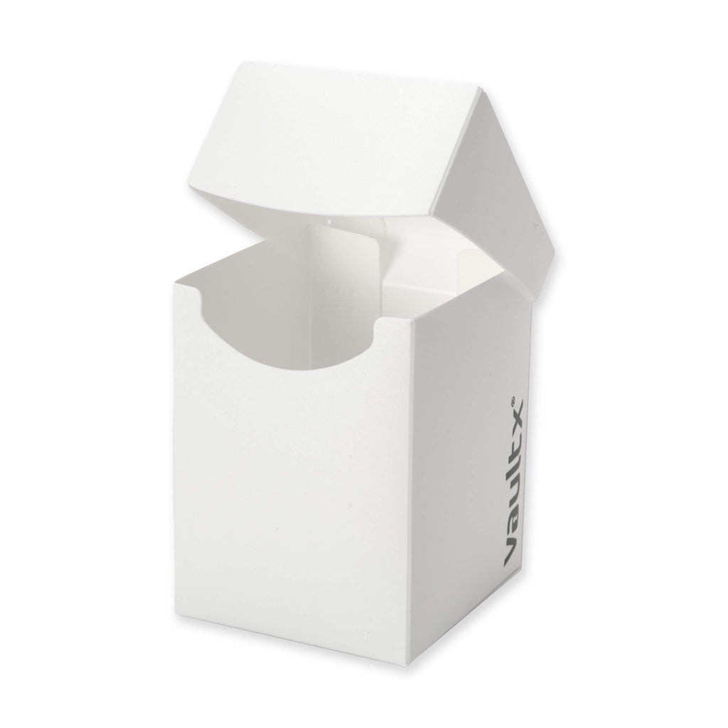 Vault X Large Deck Box with 150 Black Sleeves, Fits 100+ Sleeved Cards, White