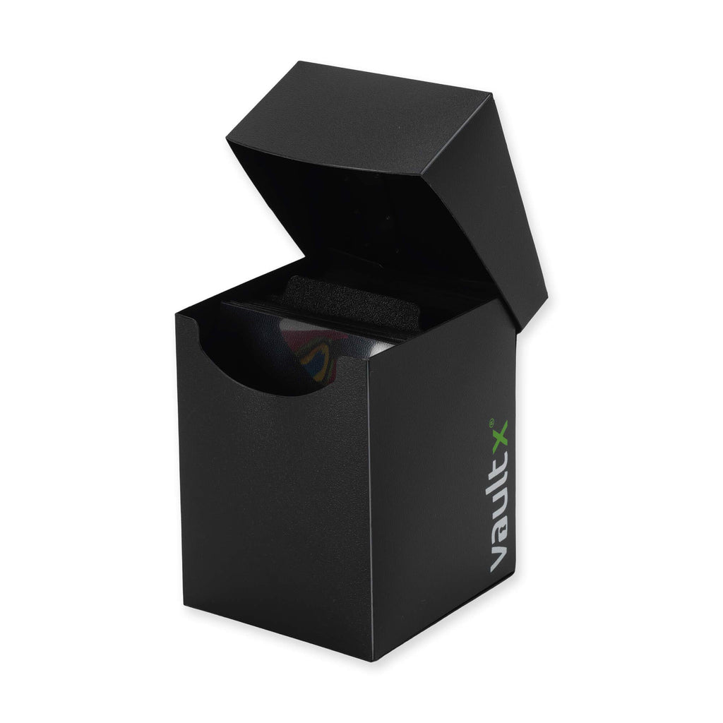 Vault X Large Deck Box with 150 Sleeves - Fits 100+ Sleeved Trading Cards (Black)