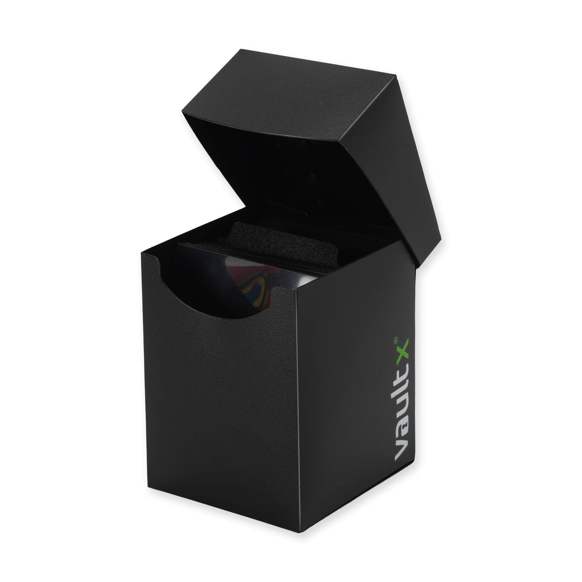 Vault X Large Deck Box with 150 Sleeves - Fits 100+ Sleeved Trading Cards (Black)