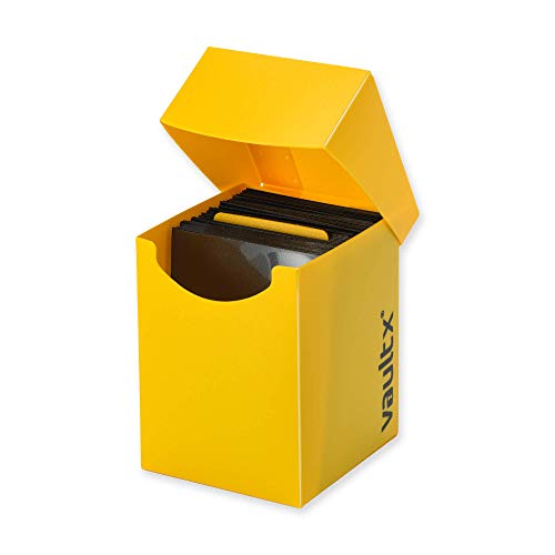 Vault X Large Deck Box (Yellow) with 150 Card Sleeves – Holds 100+ Sleeved Cards