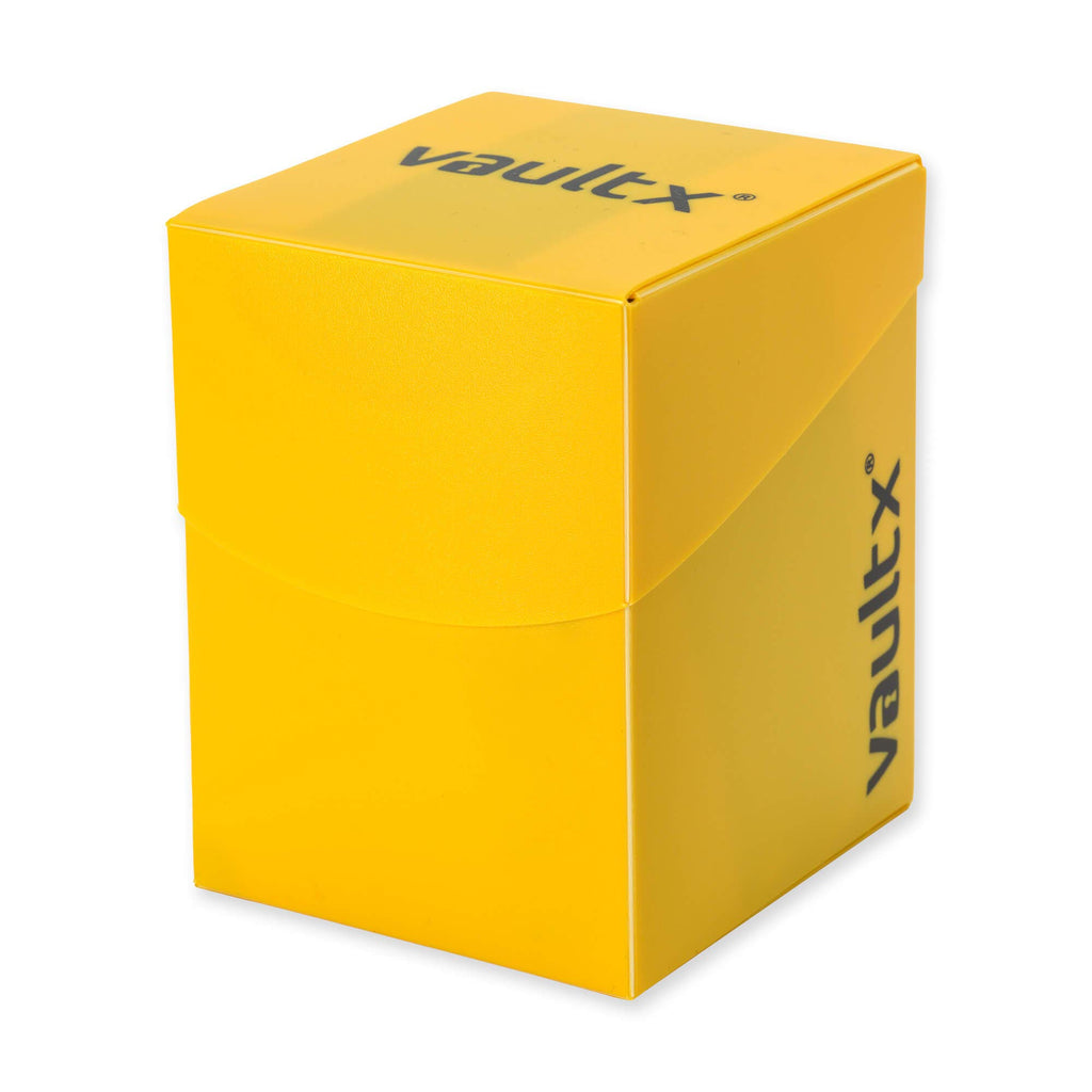 Vault X Large Deck Box (Yellow) with 150 Card Sleeves – Holds 100+ Sleeved Cards
