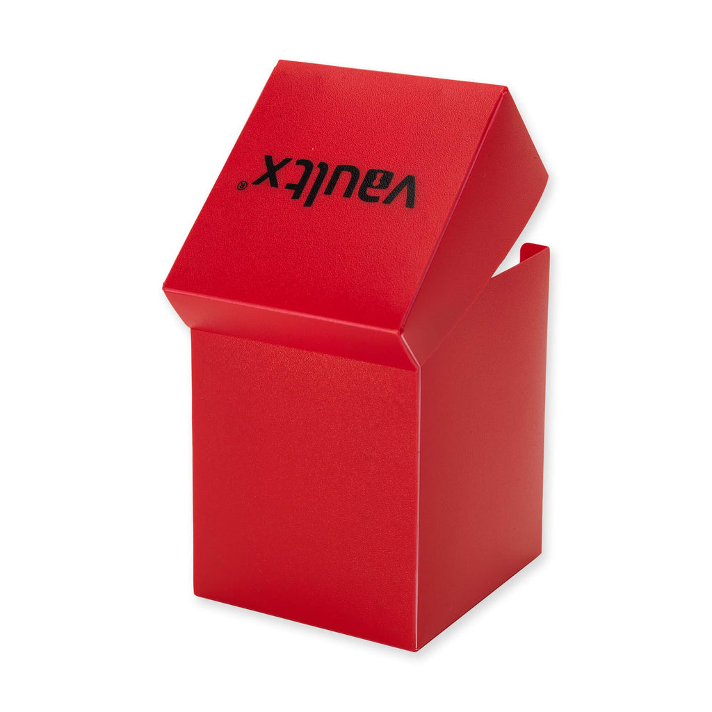 Vault X Large Standard Deck Box (Red) with 150 Black Sleeves & Divider – Fits 100+ Sleeved Cards