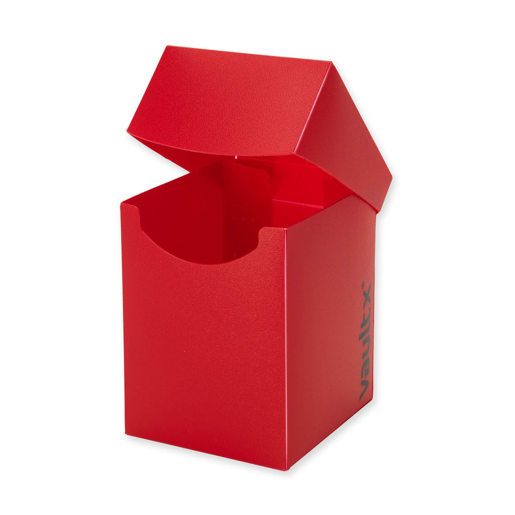 Vault X Large Standard Deck Box (Red) with 150 Black Sleeves & Divider – Fits 100+ Sleeved Cards