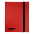 Vault X Red 4-Pocket Strap Binder – Holds 160 Cards, Side-Loading Pages, Non-PVC