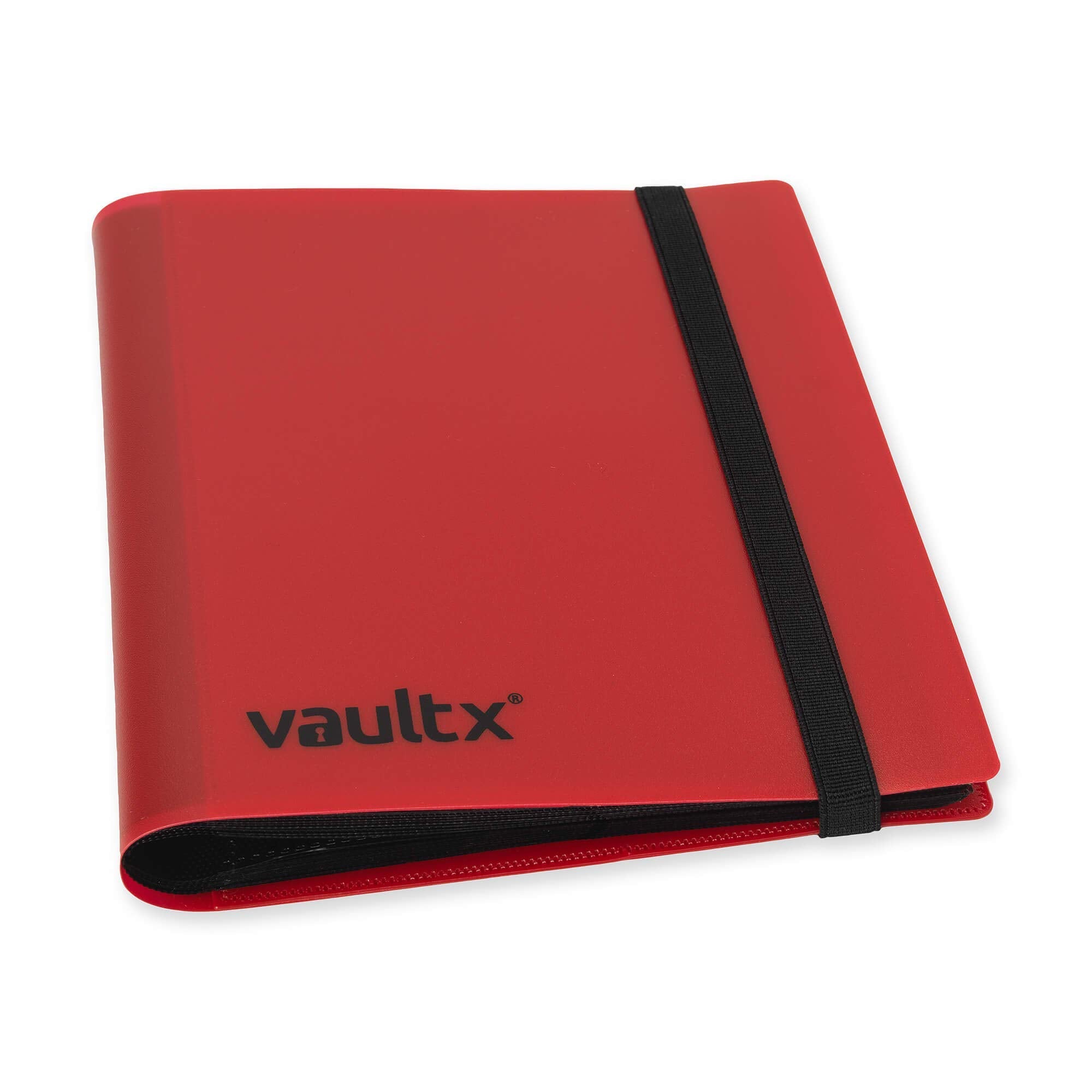 Vault X Red 4-Pocket Strap Binder – Holds 160 Cards, Side-Loading Pages, Non-PVC
