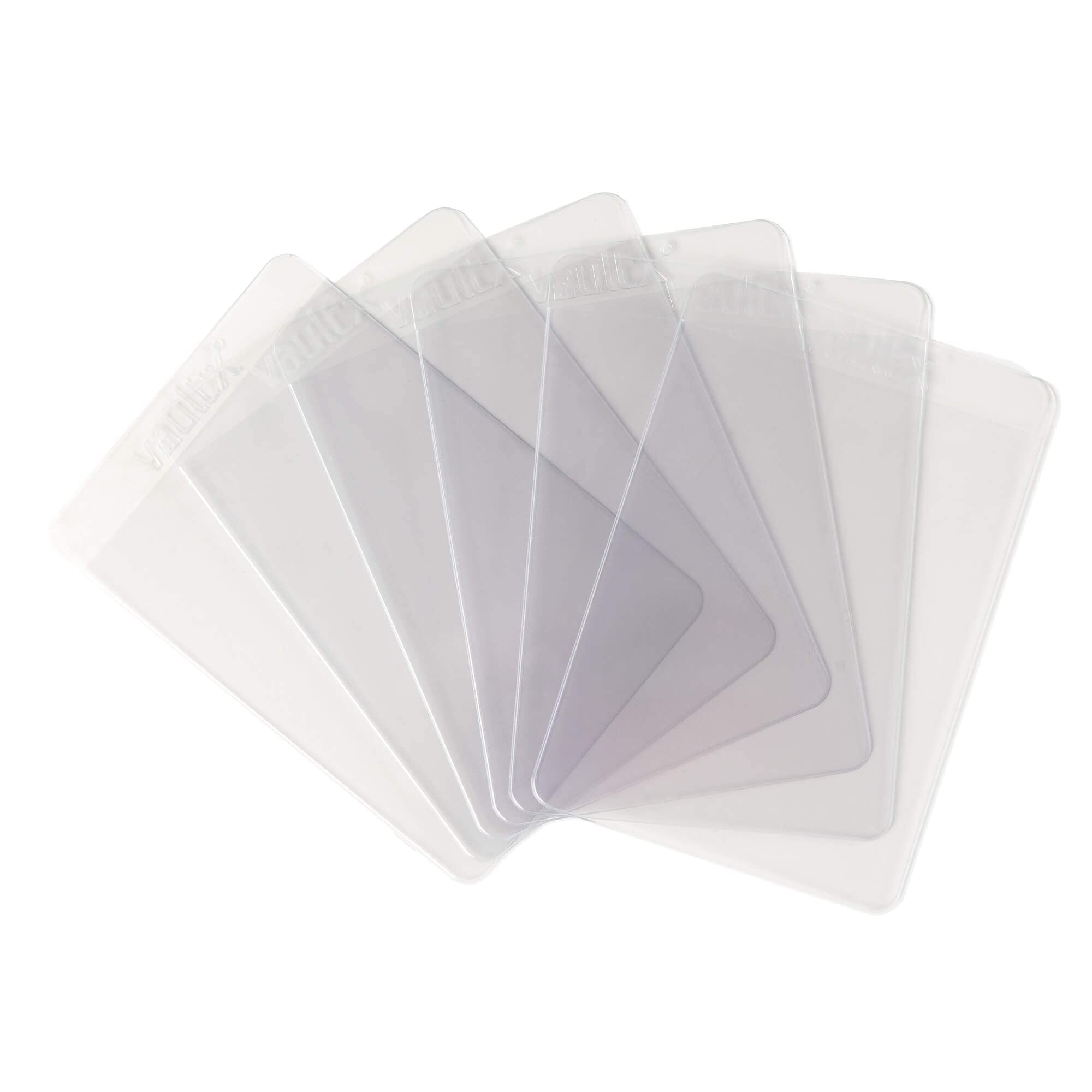 Vault X Semi-Rigid Trading Card Holders 50-Pack Clear Hard Sleeves for Grading