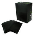 Vault X Small Deck Box - Holds 60+ Sleeved Cards, Includes 100 Black Sleeves & Divider (Black)