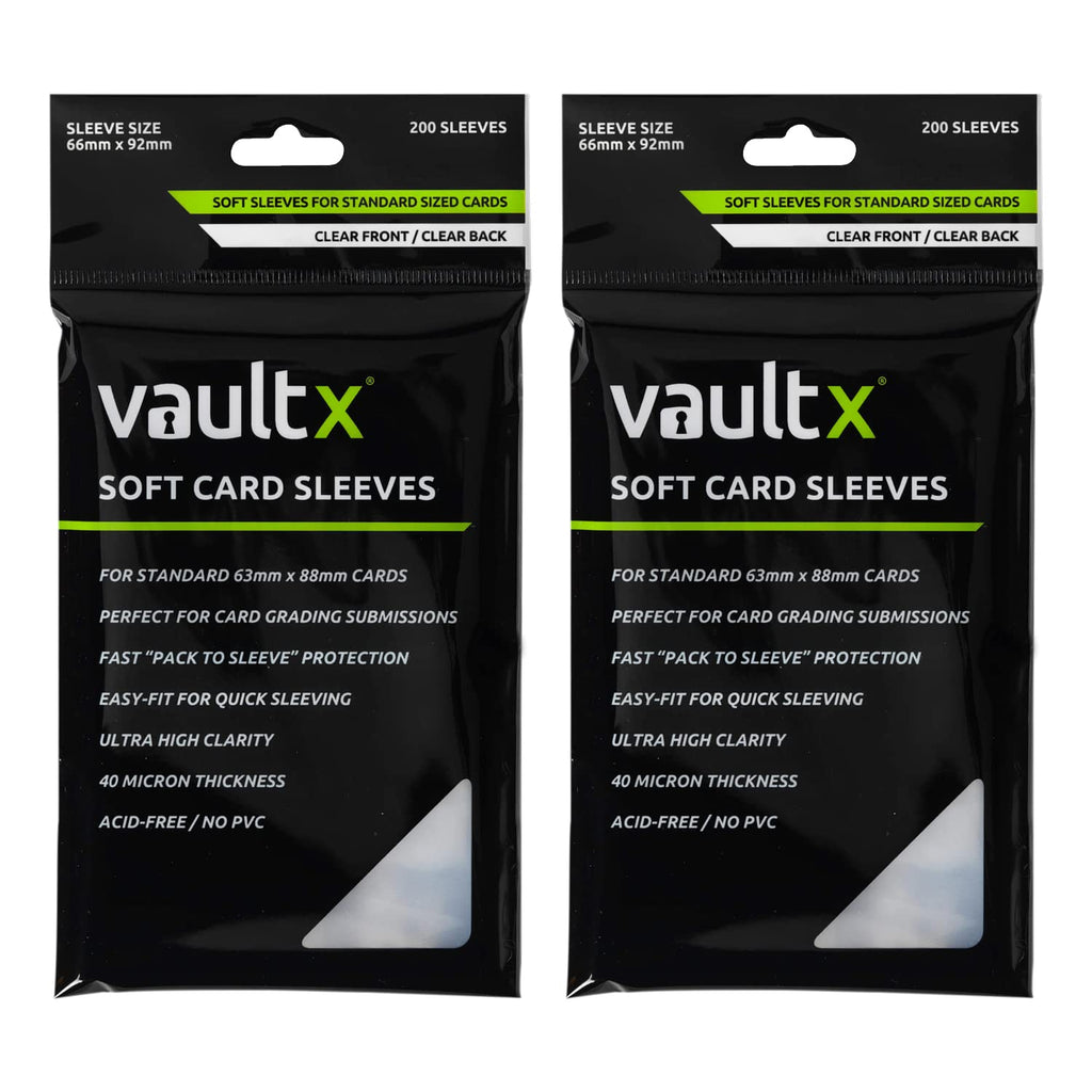 Vault X Soft Penny Sleeves (400 Pack) – Clear 40 Micron Standard Trading Card Protectors
