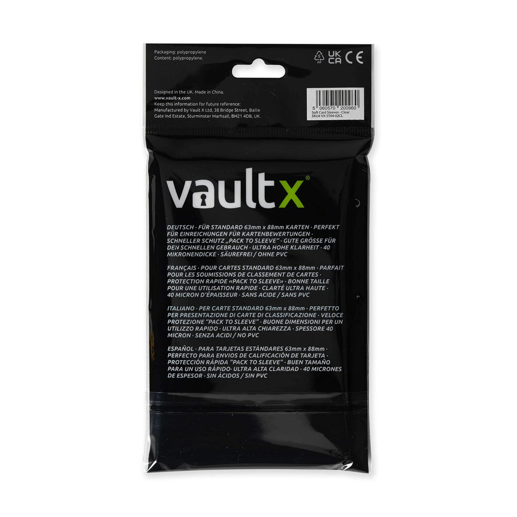 Vault X Soft Penny Sleeves (400 Pack) – Clear 40 Micron Standard Trading Card Protectors