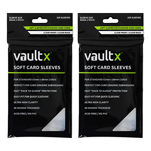 Vault X Soft Penny Sleeves (400 Pack) – Clear 40 Micron Standard Trading Card Protectors