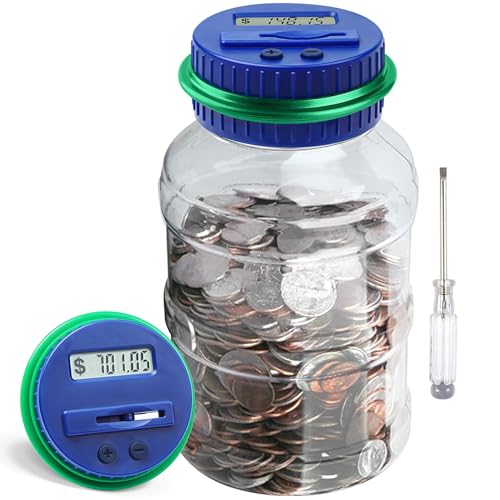 Vcertcpl 1.8L Digital Coin Counting Piggy Bank for Adults & Kids - Green