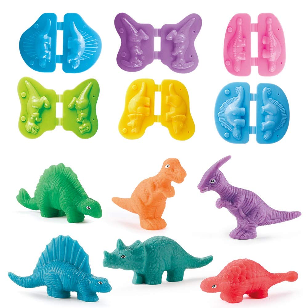 VConejo Dinosaur Dough Playset – Color Dough Accessories with Shape Makers & Plastic Knife for Toddlers Ages 3+