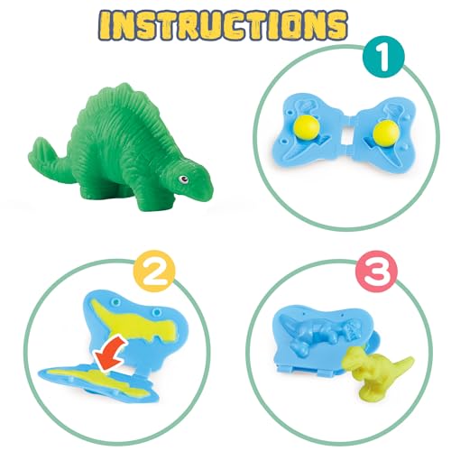 VConejo Dinosaur Dough Playset – Color Dough Accessories with Shape Makers & Plastic Knife for Toddlers Ages 3+