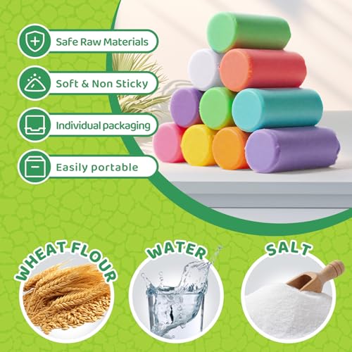 VConejo Dinosaur Dough Set with Board Game - 6 Dino Modeling Tools, 5 Playdough, Adventure Map & Dice for Kids Ages 3+