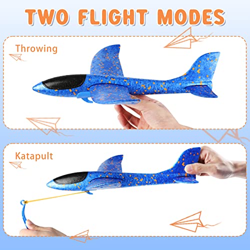 VCOSTORE 2 Pack Catapult Foam Airplanes - 13.3'' EPP Glider Planes for Kids, Dual Flight Modes, Waterproof Outdoor Toy for Ages 3-12
