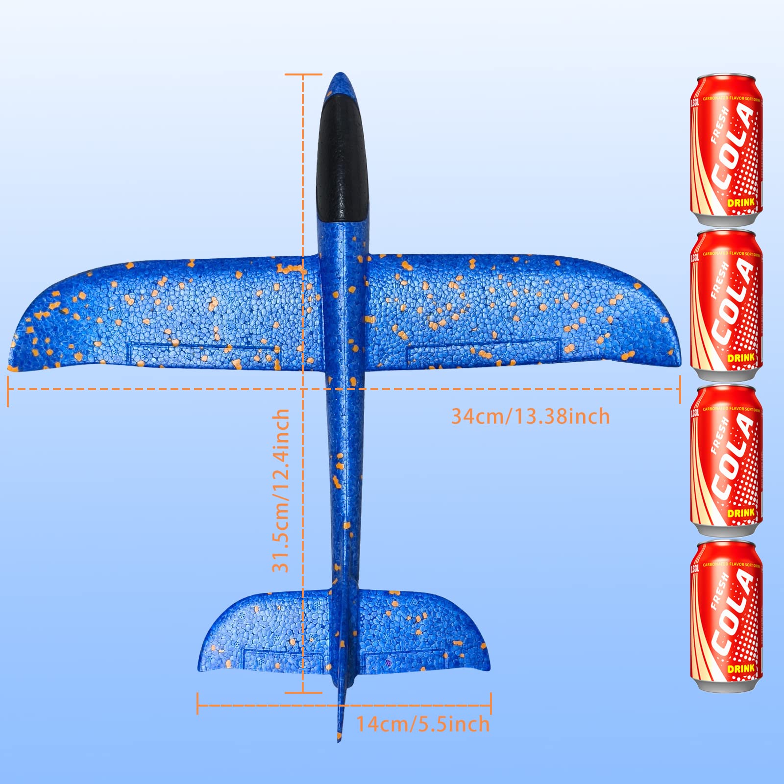 VCOSTORE 2 Pack Catapult Foam Airplanes - 13.3'' EPP Glider Planes for Kids, Dual Flight Modes, Waterproof Outdoor Toy for Ages 3-12