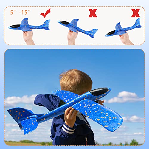 VCOSTORE 2 Pack Foam Airplanes for Kids – 13.3'' Hand Throwing Glider Planes, EPP Foam, Quick Assembly, Outdoor Toy for Ages 3-12