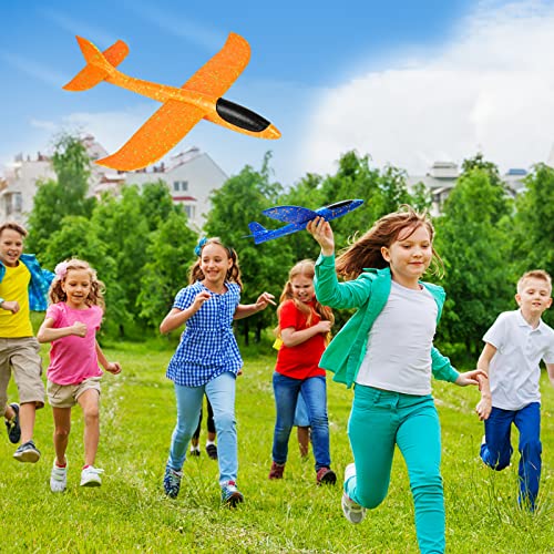 VCOSTORE 2 Pack Foam Airplanes for Kids – 13.3'' Hand Throwing Glider Planes, EPP Foam, Quick Assembly, Outdoor Toy for Ages 3-12