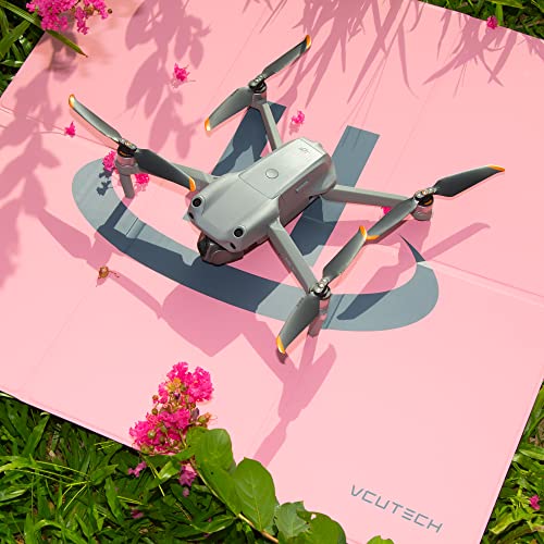 VCUTECH 25-Inch Weighted Drone Landing Pad – Waterproof PU PVC, Double-Sided, Portable for DJI Mini 3 Pro, Mavic 3, Air 2/2S, Mini 2, FPV, Avata (Pink)