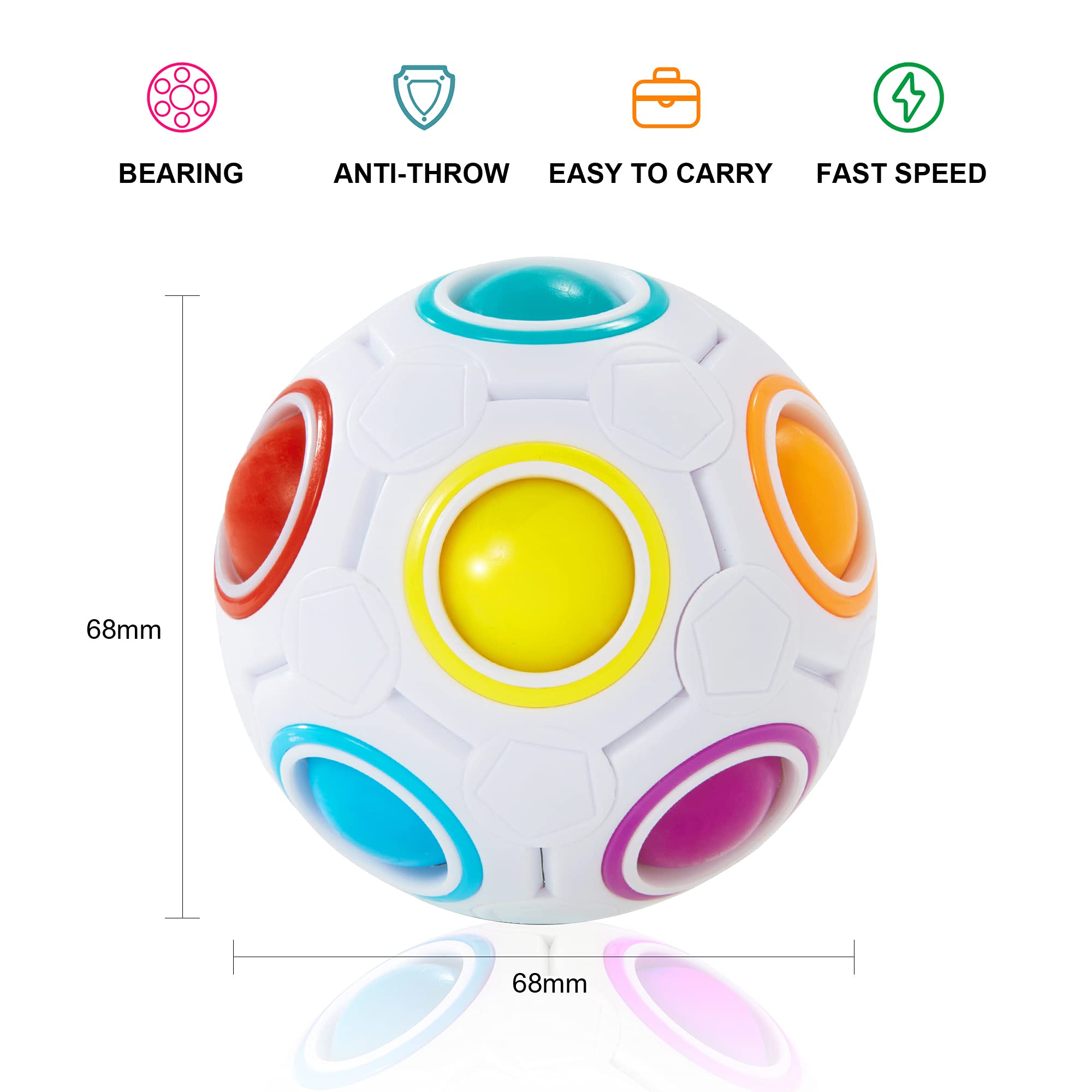 Vdealen Magic Rainbow Puzzle Ball – 3D Fidget Toy for Kids & Adults
