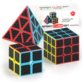 Vdealen Speed Cube Set – 2x2, 3x3 & Pyramid Carbon Fiber Puzzle Cubes