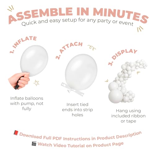 Vellax 146-Piece Dusty Pink, White Sand, Nude & Rose Gold Balloon Garland Arch Kit for Birthday, Baby Shower, Wedding & Gender Reveal