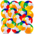 Vellibring 16-Pack 12-Inch Inflatable Beach Balls - Rainbow Pool Toys for Kids Summer Party Supplies