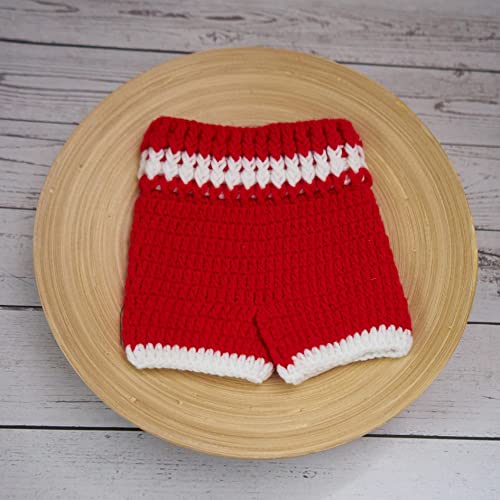 Vemonllas Newborn Crochet Boxing Gloves & Pants Set - Wool Knit Baby Photo Prop