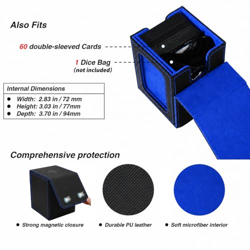 Venssu Deck Box for Commander Display - Holds 100 Double-Sleeved Cards with Window and Toploader