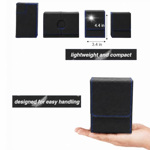 Venssu Deck Box for Commander Display - Holds 100 Double-Sleeved Cards with Window and Toploader