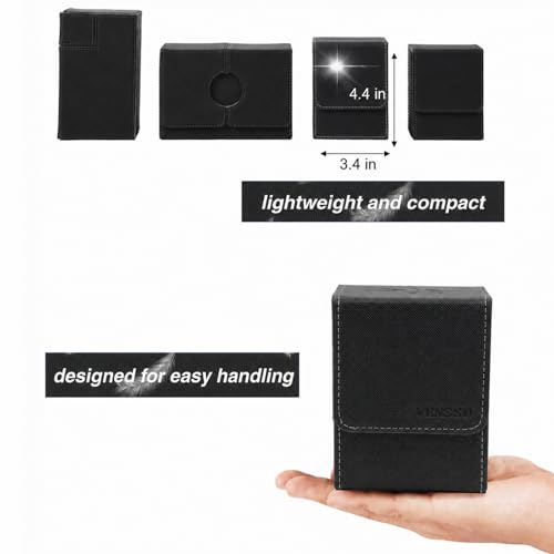 Venssu MTG Commander Deck Box – Fits 100 Double-Sleeved Cards, PU Leather, with Window Display and Dividers
