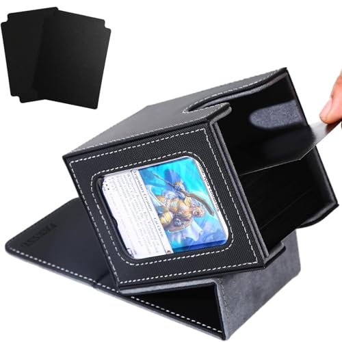 Venssu MTG Commander Deck Box – Fits 100 Double-Sleeved Cards, PU Leather, with Window Display and Dividers