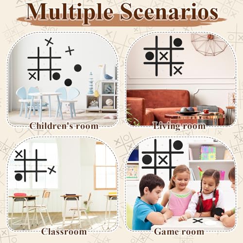 VercanMonth Large Felt Tic Tac Toe Wall Mount Game - Black, 42x42 cm Interactive Wall Decor