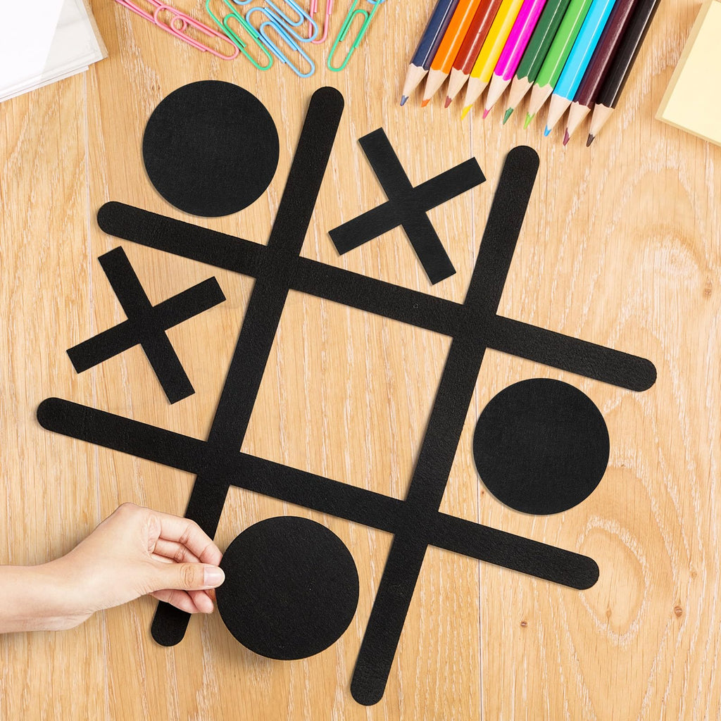 VercanMonth Large Felt Tic Tac Toe Wall Mount Game - Black, 42x42 cm Interactive Wall Decor