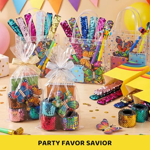 VGOODALL 24-Pack Mermaid Slap Bracelets – Reversible Sequin Wristbands for Kids Party Favors, Classroom Rewards, and Sensory Play