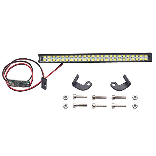 Vgoohobby RC Light Bar Roof Lamp Kit 48 LED Double Row for 1/10 Scale Crawler Trucks - L Shape Universal Brackets Included