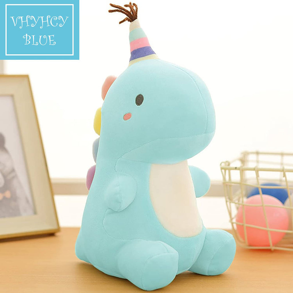 VHYHCY Blue Dinosaur Plush Toy - 9 Inch Soft Stuffed Animal for Kids and Dino Lovers