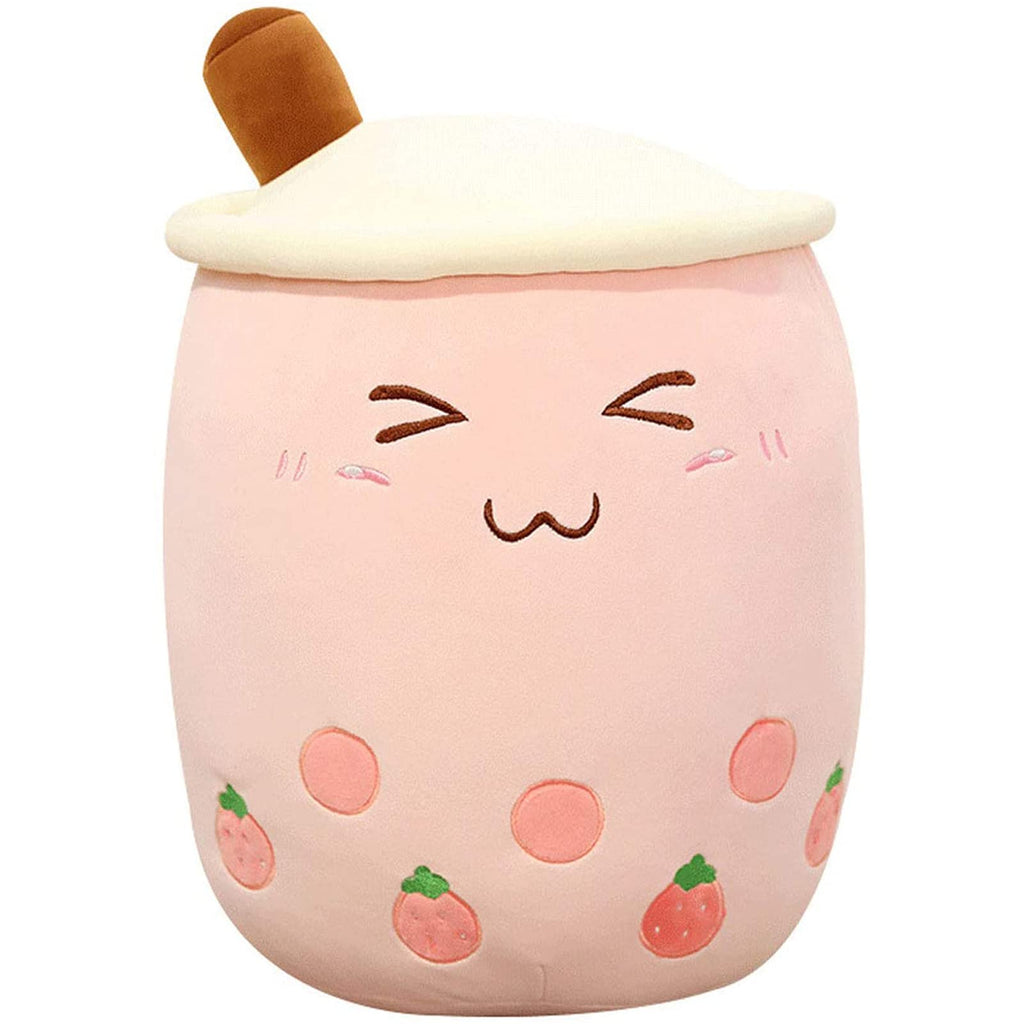 VHYHCY Cute Stuffed Boba Plush Bubble Tea Plushie Pillow Milk Cup Food Plush, Soft Kawaii Hugging Toys Gifts for Kids (Pink, 9.4 Inch)