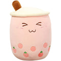 VHYHCY Cute Stuffed Boba Plush Bubble Tea Plushie Pillow Milk Cup Food Plush, Soft Kawaii Hugging Toys Gifts for Kids (Pink, 9.4 Inch)