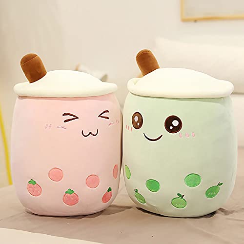 VHYHCY Cute Stuffed Boba Plush Bubble Tea Plushie Pillow Milk Cup Food Plush, Soft Kawaii Hugging Toys Gifts for Kids (Pink, 9.4 Inch)