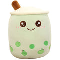 VHYHCY Green Boba Plush Pillow 9.4 Inch - Soft Kawaii Bubble Tea Plushie Toy Gift