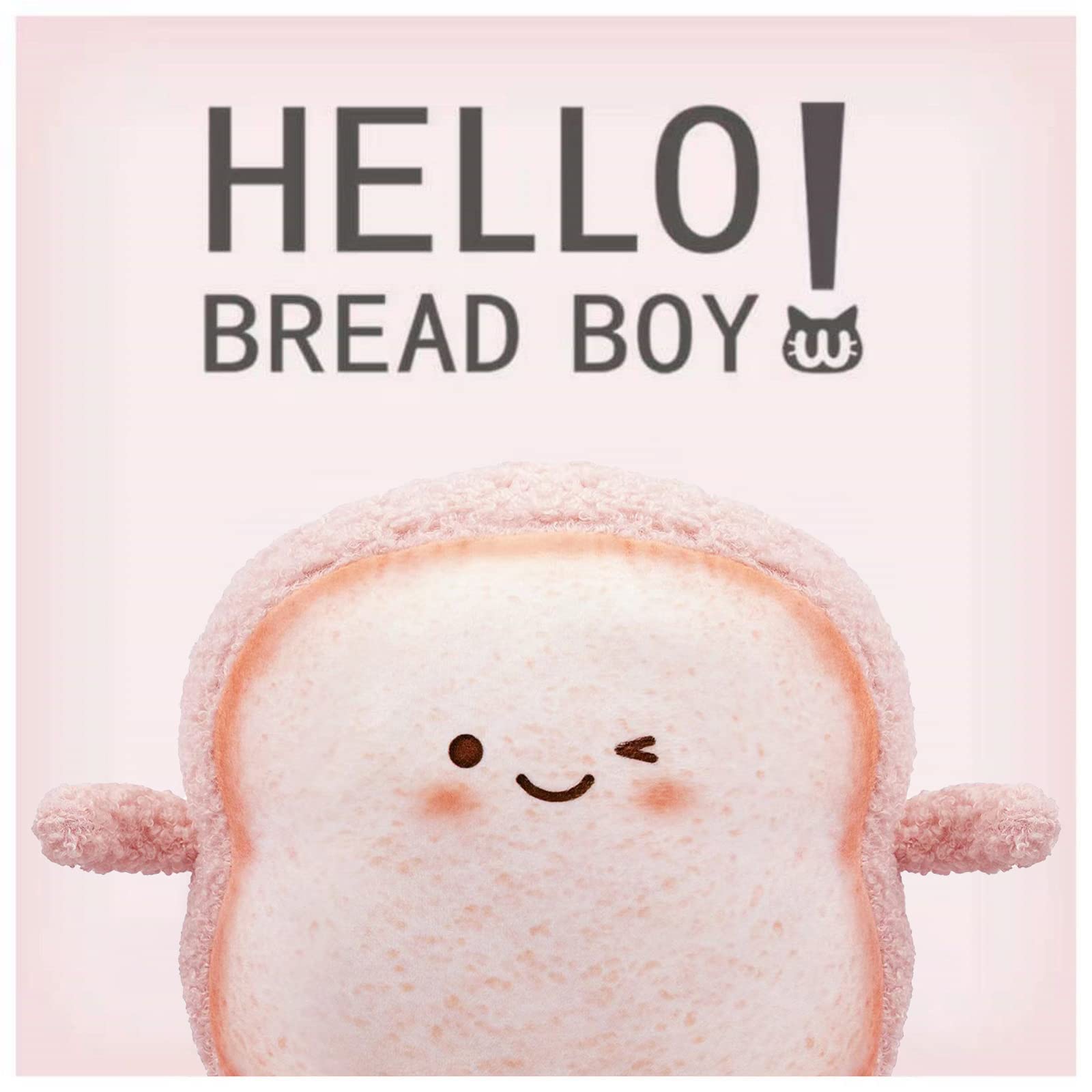 VHYHCY Pink Toast Bread Pillow – Cute Food Plush Toy for Sofa or Bed
