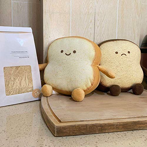 VHYHCY Toast Bread Pillow - Funny Food Plush Toy, Cute Stuffed Bread Pillow for Sofa, Golden